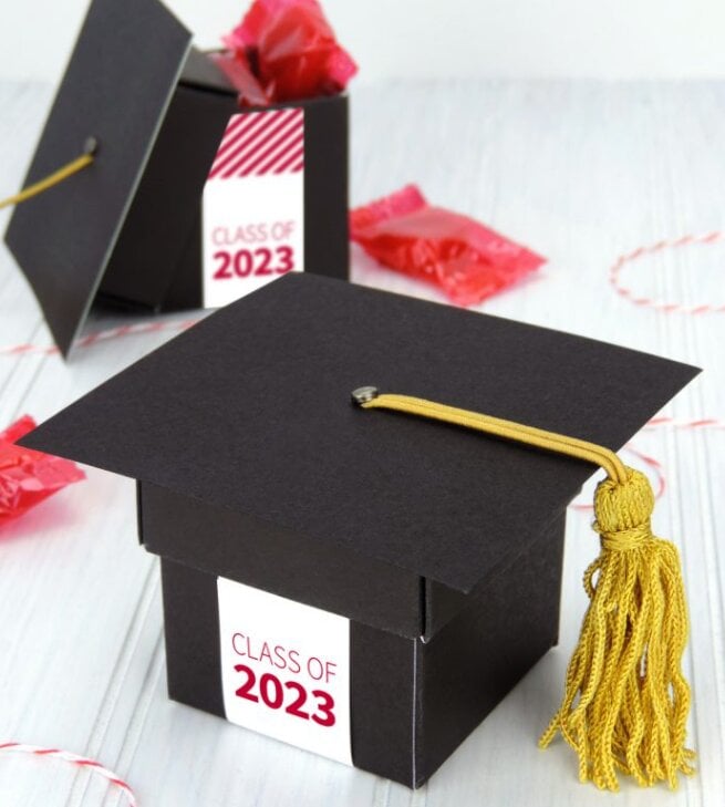 Grad cap favor box