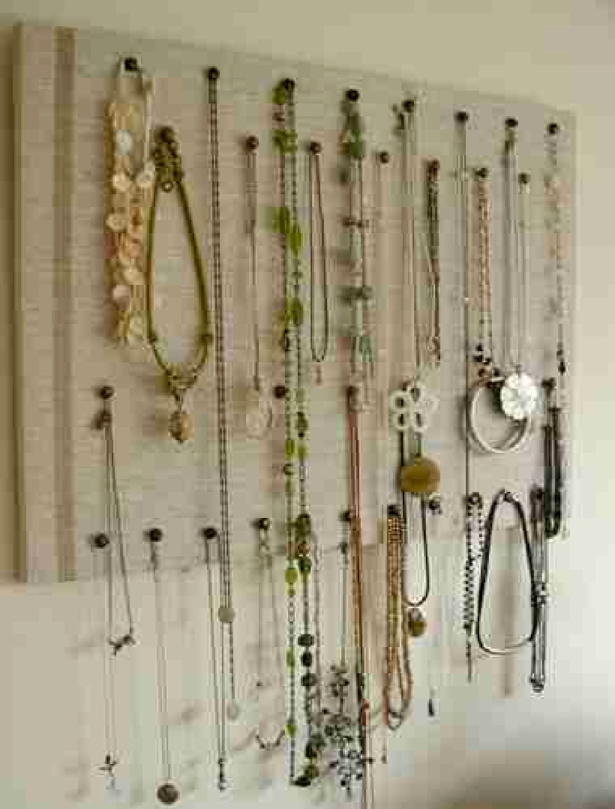 Hanging jewelry storage idea.