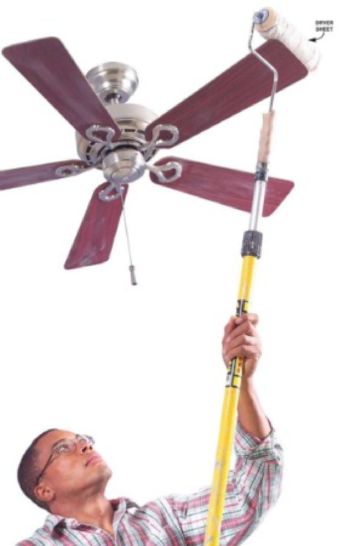 Ceiling fan in a room.