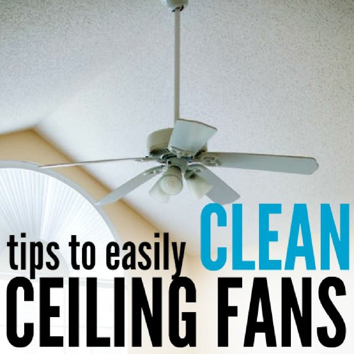 Ceiling fan in a room.
