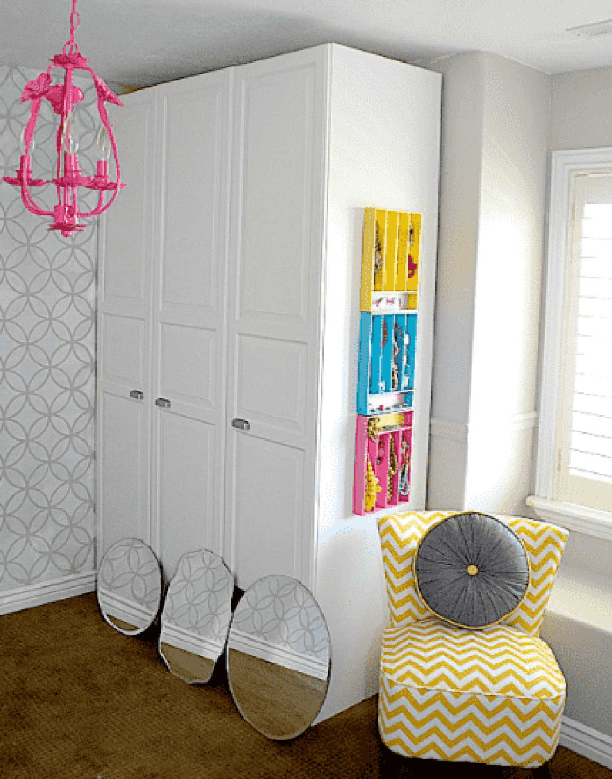 Hanging jewelry storage idea.