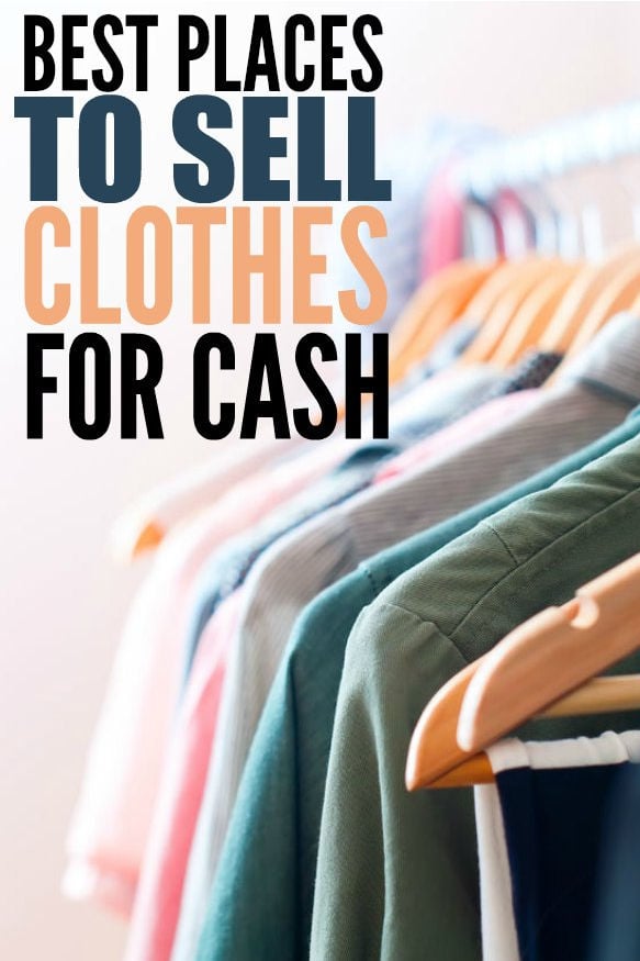 Clothes hanging in closet.