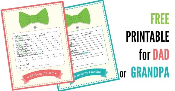 Photos of free printable for Dad.