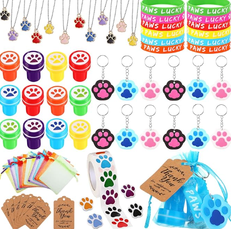 Assortment of favors for a Paw Patrol party.