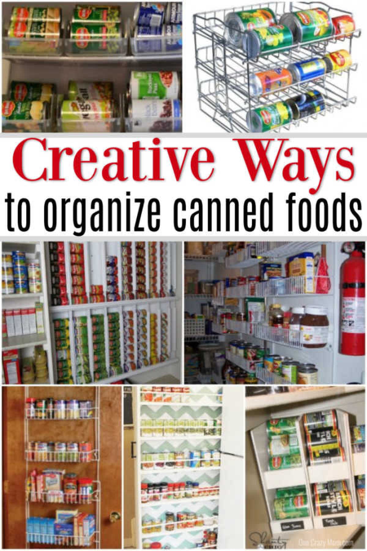 Learn how to organize canned food with these easy canned food storage ideas. Over 15 canned food storage hacks that will get your pantry in order.