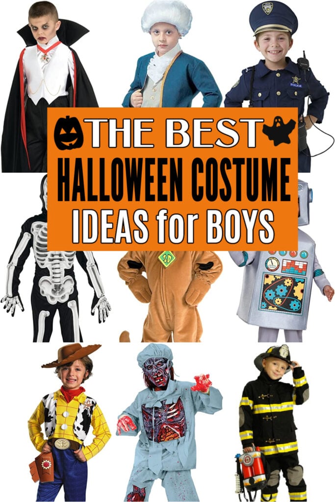 Collage of Halloween Costumes for boys.