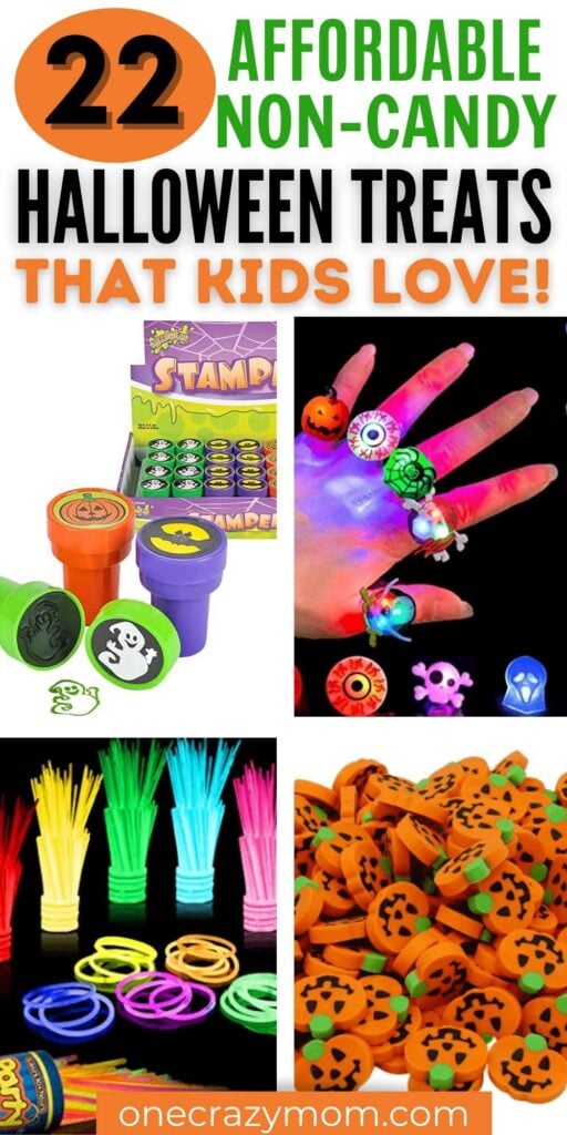 The Best Non Candy Halloween Treats that trick or treaters will love. Find 23 Halloween treat ideas that don't include candy treats. These non candy Halloween treats are great for school, for kids, for teens or for party favors for a Halloween party! #onecrazymom #halloweentreats #halloweenideas