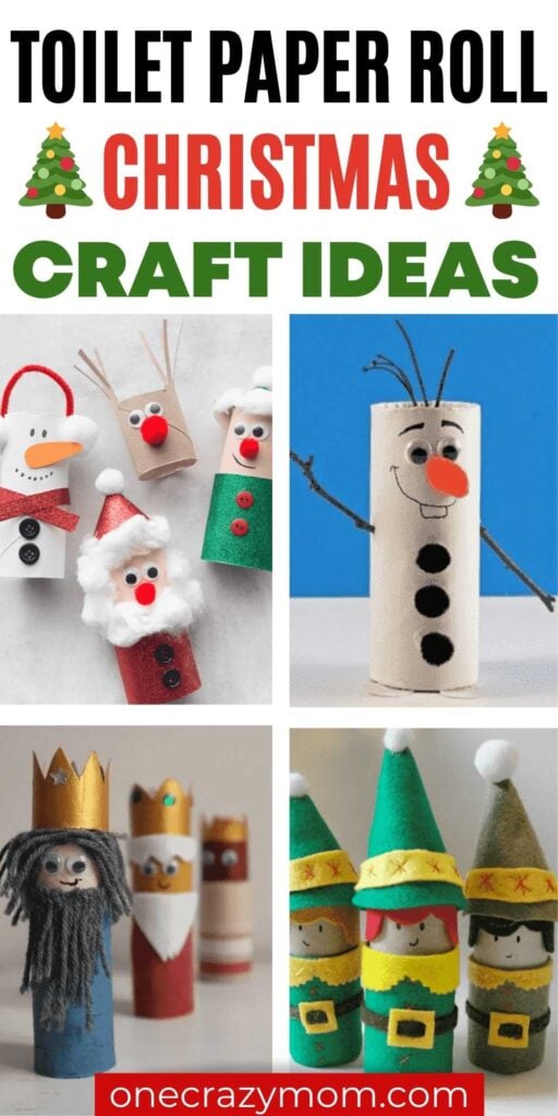 24 easy toilet paper roll Christmas crafts kids will love. Turn a simple toilet paper tube into a fun DIY. These easy crafts are easy and perfect for kids or for toddlers. These preschool crafts are fun to use as decorations too! #onecrazymom #christmascrafts #toiletpaperrollcrafts