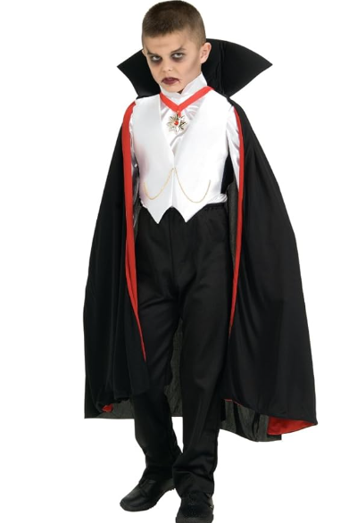 Dracula costume on a child.