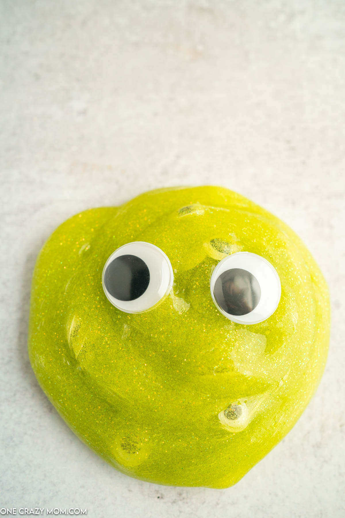 Halloween Slime with googly eyes.