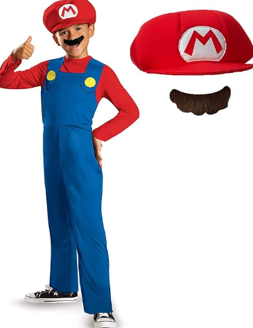 Super mario bros costume on a boy.