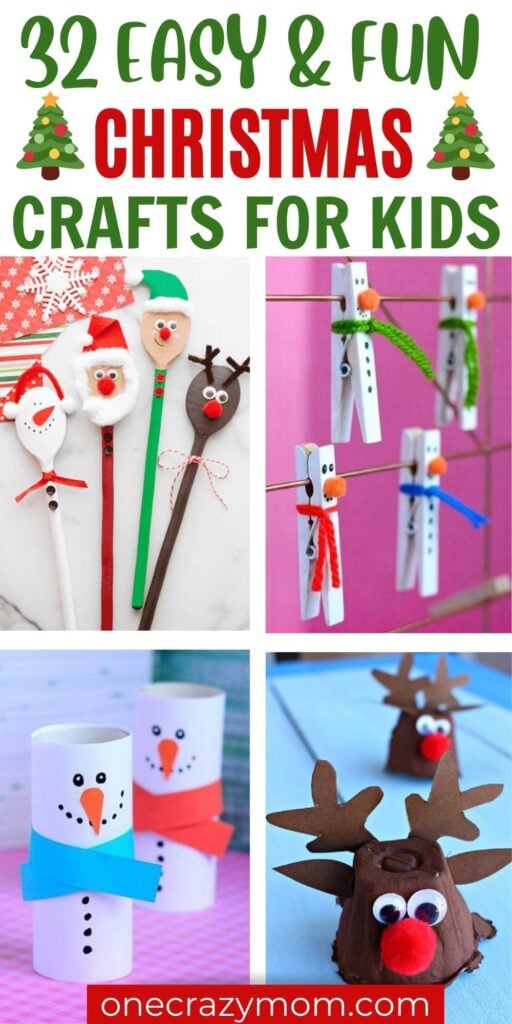 Learn how to make easy Christmas Crafts for Kids. These are perfect for kids of all ages and really simple to make. Over 20 fun ideas. These Easy DIY craft ideas are great for kids or for toddles to make or to give as gifts too. You’ll love this simple yet adorable Christmas craft ideas. #onecrazymom #christmascrafts #craftideas