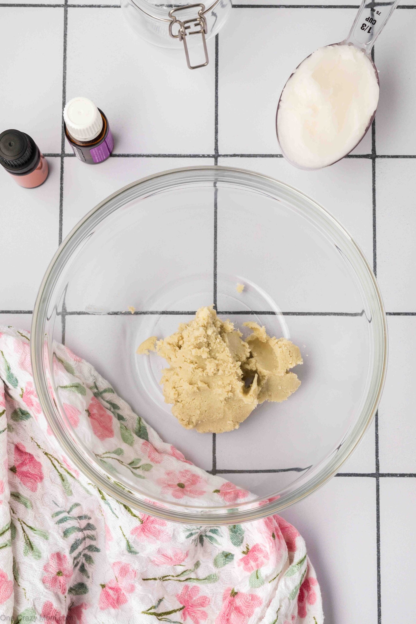 Shea butter in a mixing bowl.