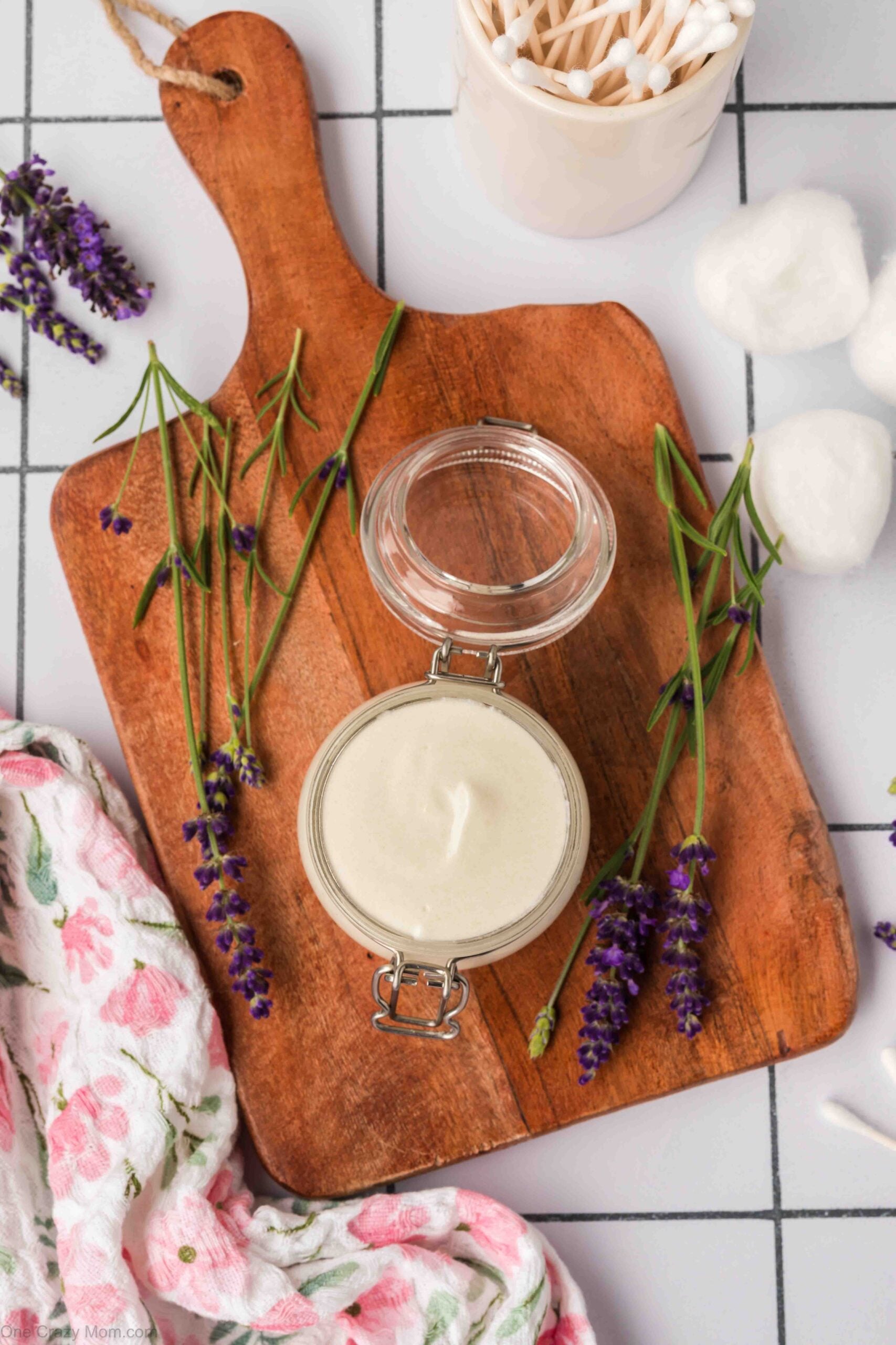 Homemade Lotion in a jar ready to use.