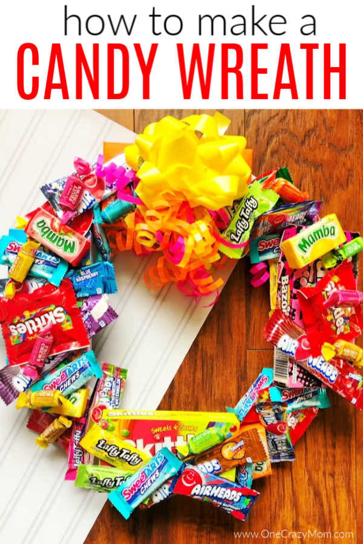 Learn how to make a candy wreath that everyone will love. This easy candy wreath is so fun and a great gift for any occasion. Try this fun and frugal idea. Learn how to make a candy wreath that everyone will love. This easy candy wreath is so fun and a great gift for any occasion. Try this fun and frugal idea.