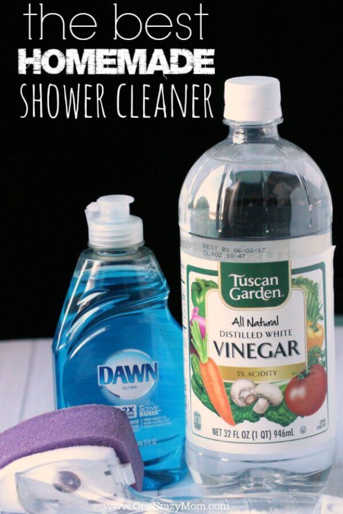 Try out the Best homemade shower cleaner. It is the Best diy Shower Cleaner with only 2 ingredients. Plus it also is the best Bathtub Cleaner! Dawn dish soap and vinegar with sponge.