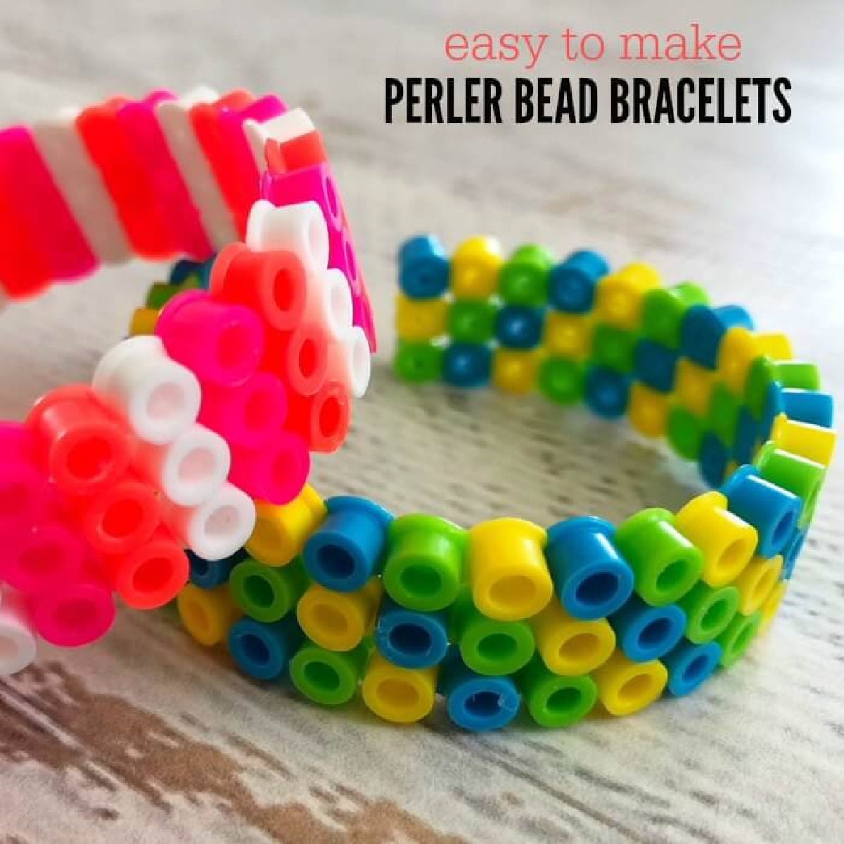 Perler bead bracelets ready to use. 