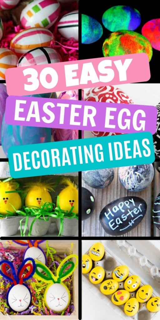 We have 30 Easter egg decorating ideas that are easy and the kids will love. Gather the family together and try these fun and creative ideas. You will love these simple DIY egg decorating ideas. #onecrazymom #easterideas #eastereggs #DIY