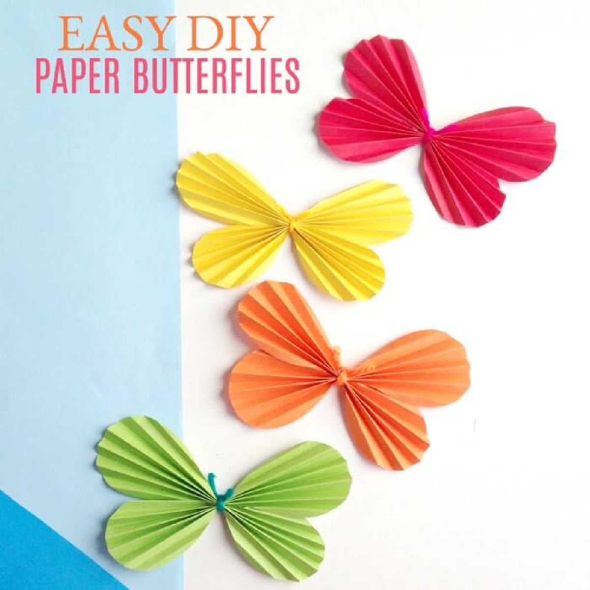 Make this fun butterfly craft for kids! DIY Butterfly Wall Art is so whimsical. Kid's will love making this DIY Paper Butterfly. Easy Paper Butterfly Craft for Kids is fun and easy!