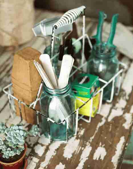 Garden carrier with supplies.