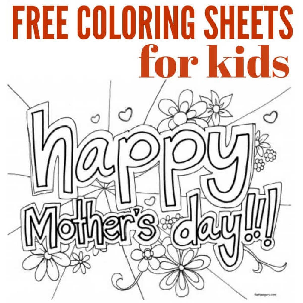 We have a list of free Mother's day coloring pages that the kids can color for Mom. These free printable mothers day coloring pages are perfect to surprise Mom with a homemade gift. These mothers day coloring sheets also make a cute card!