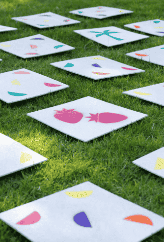 Matching game in the yard.