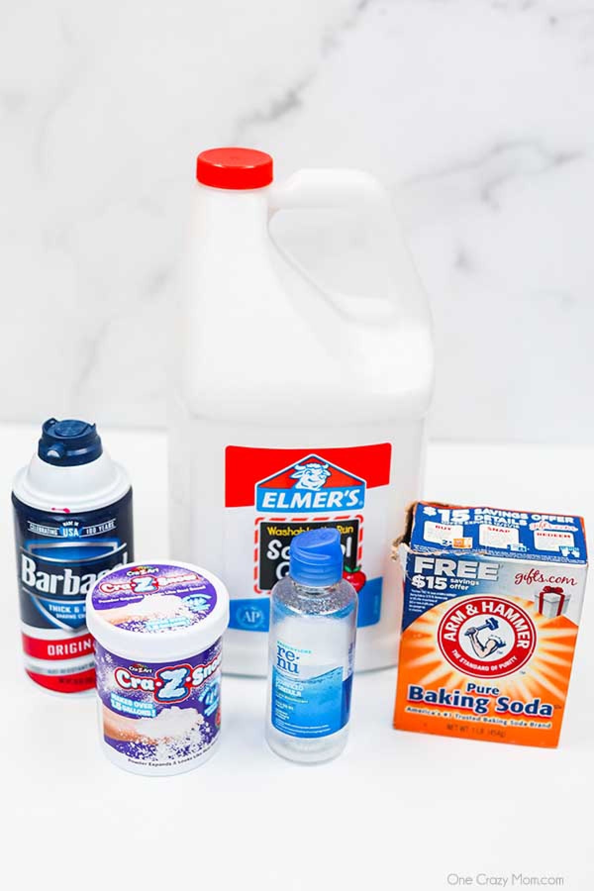 Snow Slime is so fun to make and only requires a few supplies. This is super easy and the kids will go crazy over this snow slime recipe. Ingredients for snow slime.