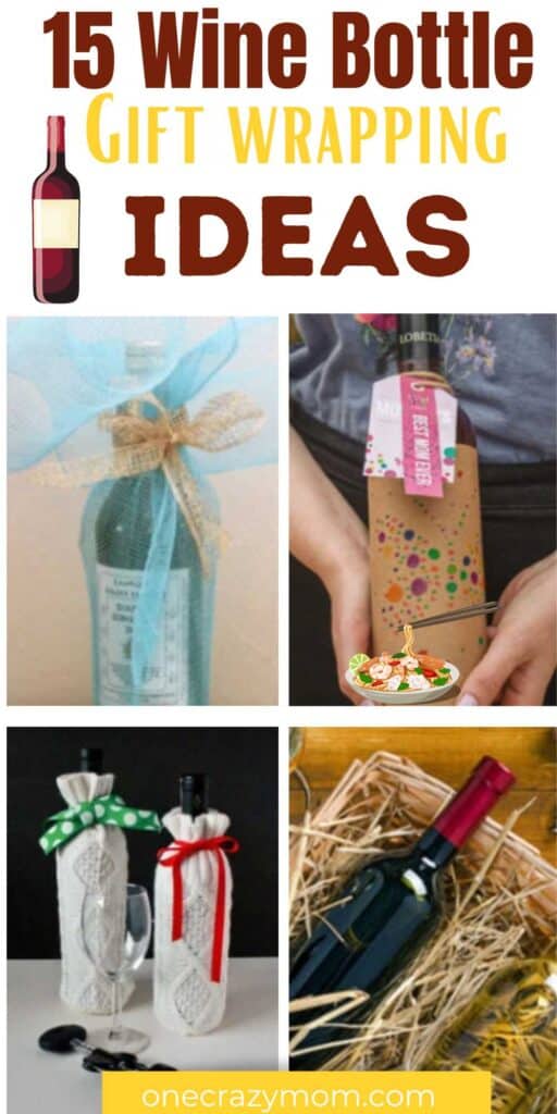 These Wine Bottle Gift Wrapping Ideas are creative and easy. 15 Wine Bottle Gift Wrapping Ideas for any occasion. Ideas include hostess gift, holidays, birthday and more. Choose from easy DIY packaging ideas that everyone will love. #onecrazymom #winebottlegiftwrappingideas